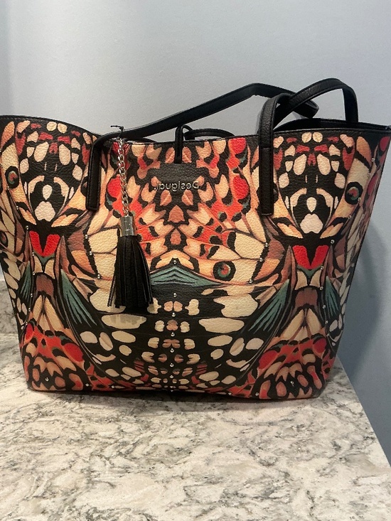 Desigual Handbags - Desigual Python Snake Print Tote Bag Reversible
